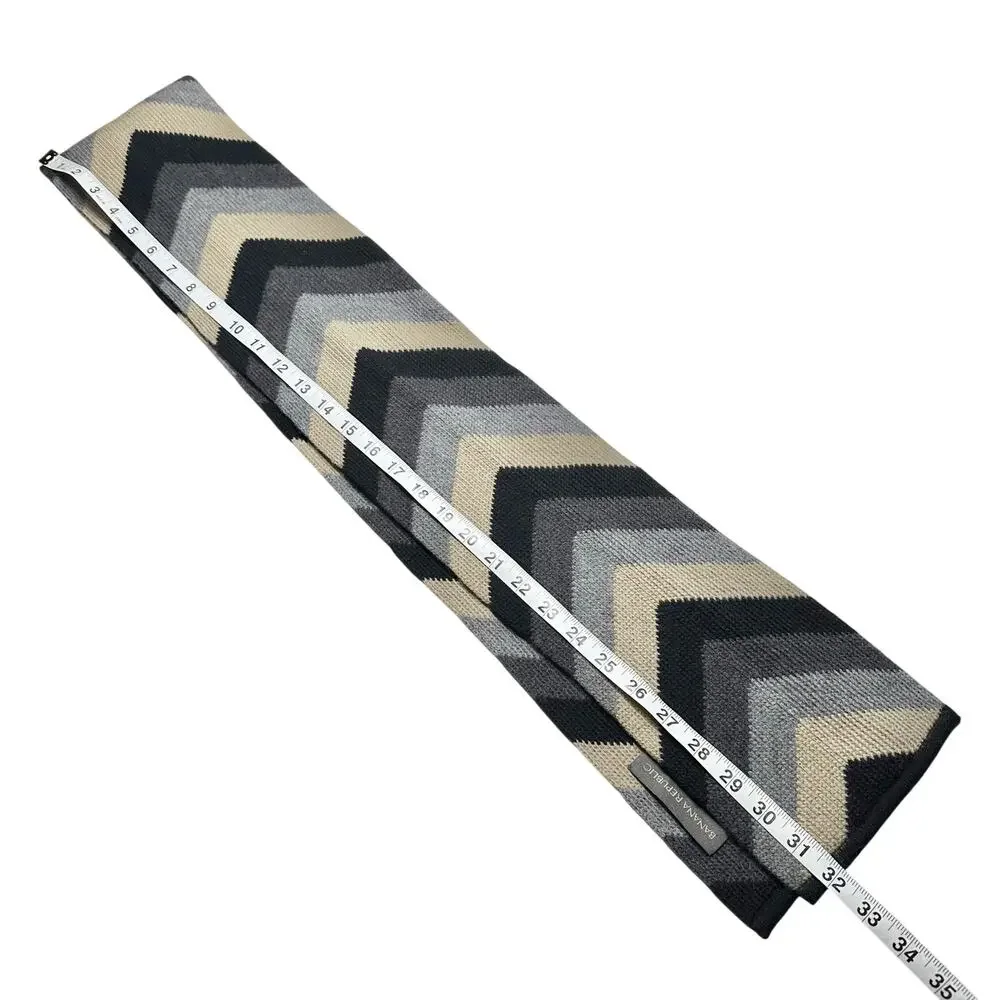 Banana Republic | Men | 100% Wool Navy Neutral Chevron Classic Knit Scarf | OS